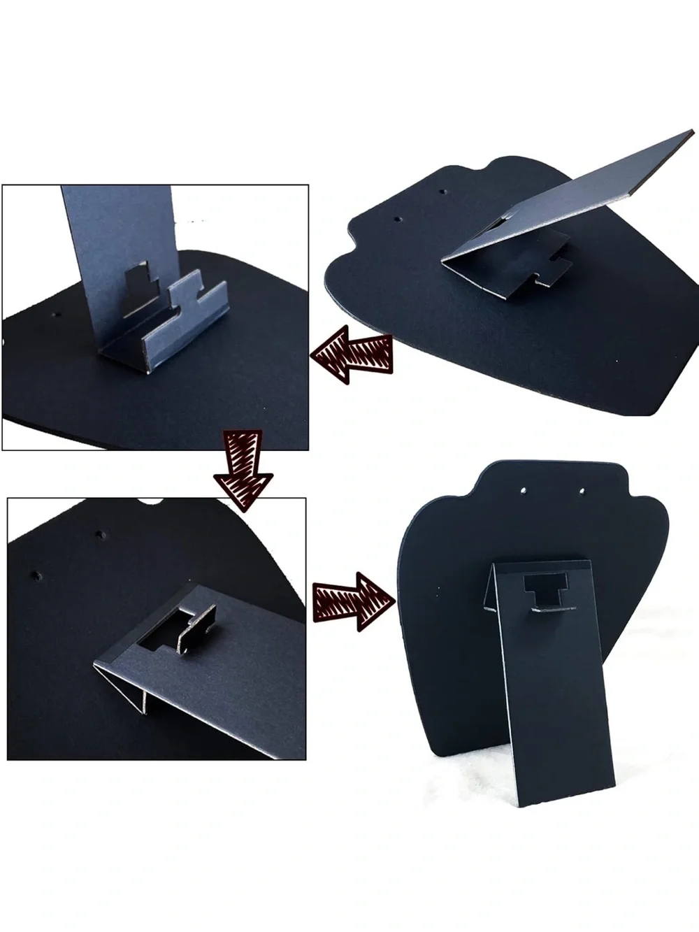 Black Velvet Jewelry Display Set - 6 Necklace & Bracelet Stands